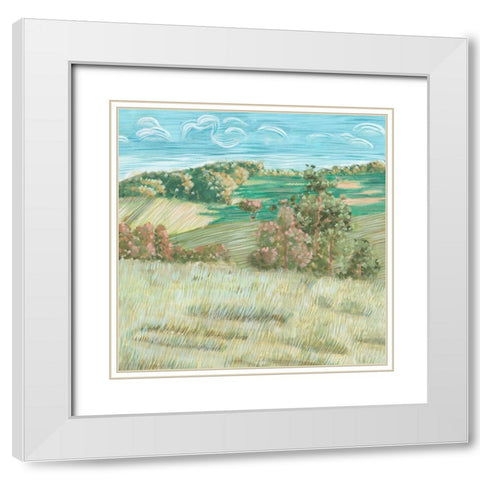 Hill Lines VI White Modern Wood Framed Art Print with Double Matting by Wang, Melissa