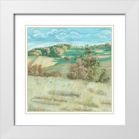 Hill Lines VI White Modern Wood Framed Art Print with Double Matting by Wang, Melissa