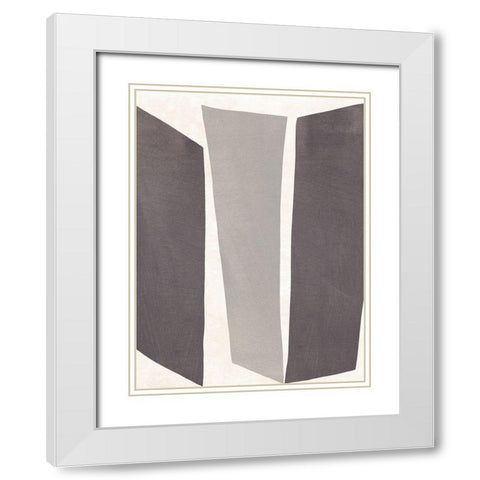 Colorblock Artifact II White Modern Wood Framed Art Print with Double Matting by Vess, June Erica