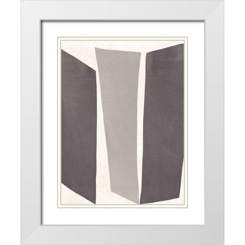 Colorblock Artifact II White Modern Wood Framed Art Print with Double Matting by Vess, June Erica