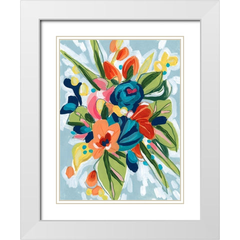 Petal Pop I White Modern Wood Framed Art Print with Double Matting by Vess, June Erica
