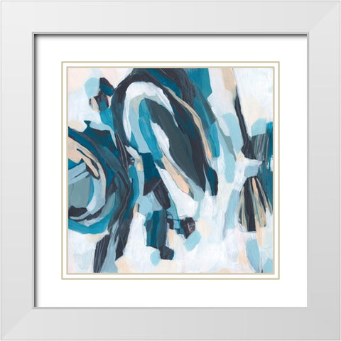 Blue Tundra I White Modern Wood Framed Art Print with Double Matting by Vess, June Erica