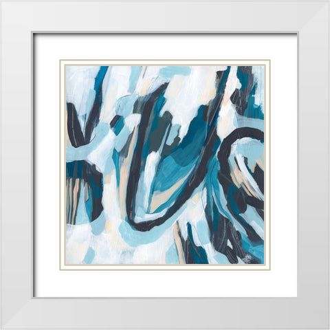 Blue Tundra II White Modern Wood Framed Art Print with Double Matting by Vess, June Erica