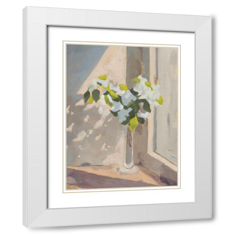 Window Bouquet I White Modern Wood Framed Art Print with Double Matting by Green, Jacob