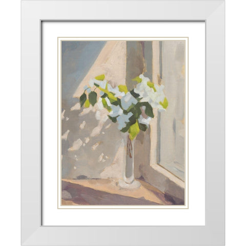 Window Bouquet I White Modern Wood Framed Art Print with Double Matting by Green, Jacob