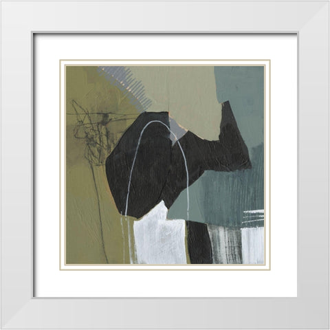 Puzzle in Neutrals I White Modern Wood Framed Art Print with Double Matting by Goldberger, Jennifer