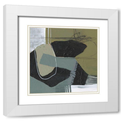 Puzzle in Neutrals II White Modern Wood Framed Art Print with Double Matting by Goldberger, Jennifer