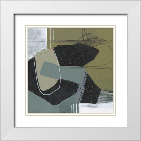 Puzzle in Neutrals II White Modern Wood Framed Art Print with Double Matting by Goldberger, Jennifer