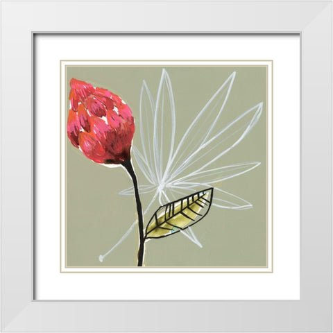 Tropic Botanicals II White Modern Wood Framed Art Print with Double Matting by Goldberger, Jennifer