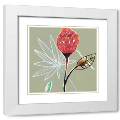 Tropic Botanicals VI White Modern Wood Framed Art Print with Double Matting by Goldberger, Jennifer