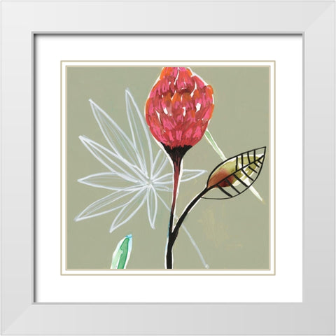 Tropic Botanicals VI White Modern Wood Framed Art Print with Double Matting by Goldberger, Jennifer