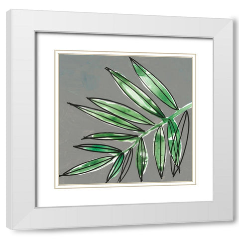 Tropic Botanicals IX White Modern Wood Framed Art Print with Double Matting by Goldberger, Jennifer