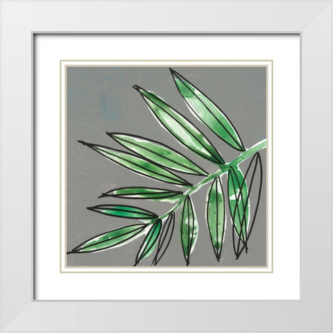 Tropic Botanicals IX White Modern Wood Framed Art Print with Double Matting by Goldberger, Jennifer