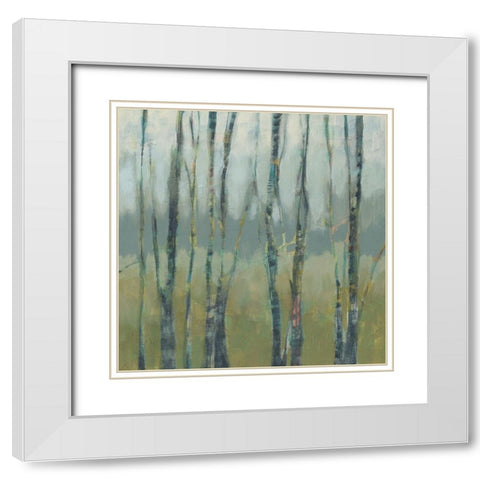 Transitional Treeline I White Modern Wood Framed Art Print with Double Matting by Goldberger, Jennifer