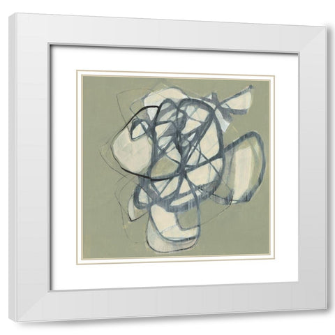 Interweb I White Modern Wood Framed Art Print with Double Matting by Goldberger, Jennifer