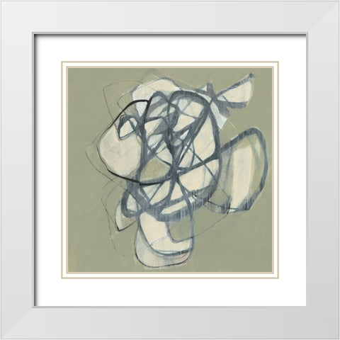 Interweb I White Modern Wood Framed Art Print with Double Matting by Goldberger, Jennifer