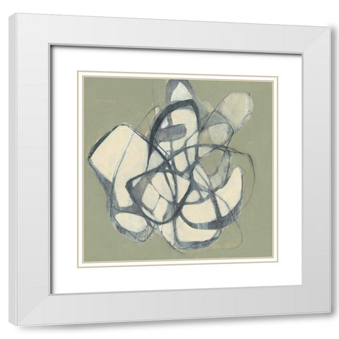 Interweb II White Modern Wood Framed Art Print with Double Matting by Goldberger, Jennifer