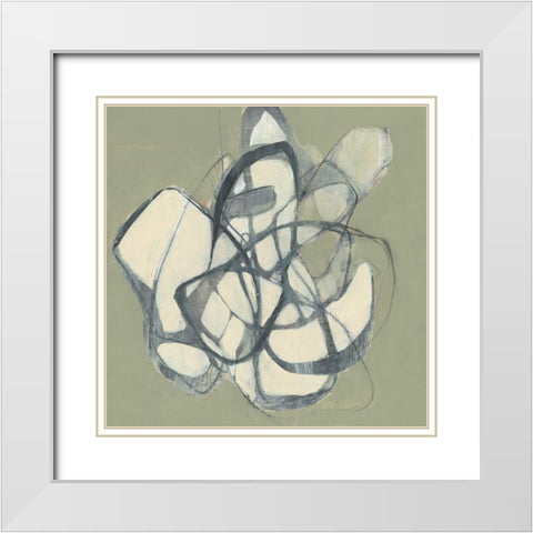 Interweb II White Modern Wood Framed Art Print with Double Matting by Goldberger, Jennifer