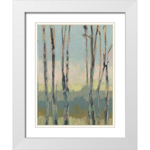 Horizon Through the Trees II White Modern Wood Framed Art Print with Double Matting by Goldberger, Jennifer