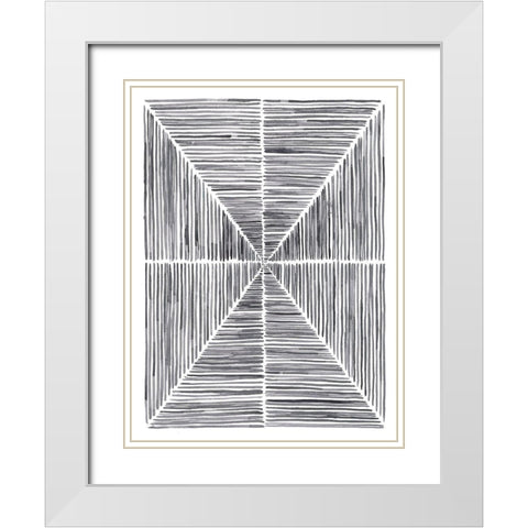 Vibrato I White Modern Wood Framed Art Print with Double Matting by Lam, Vanna