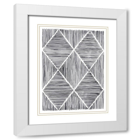 Vibrato III White Modern Wood Framed Art Print with Double Matting by Lam, Vanna