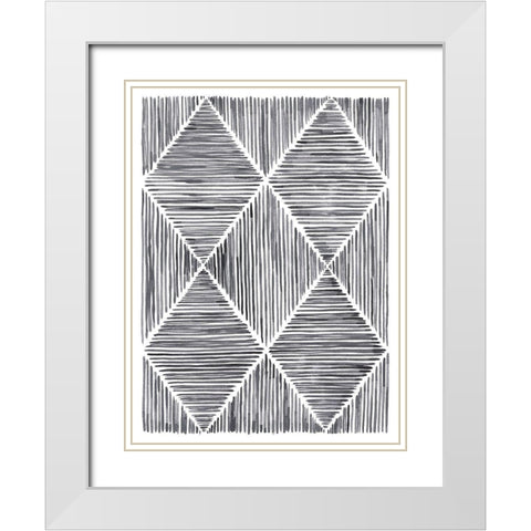 Vibrato III White Modern Wood Framed Art Print with Double Matting by Lam, Vanna