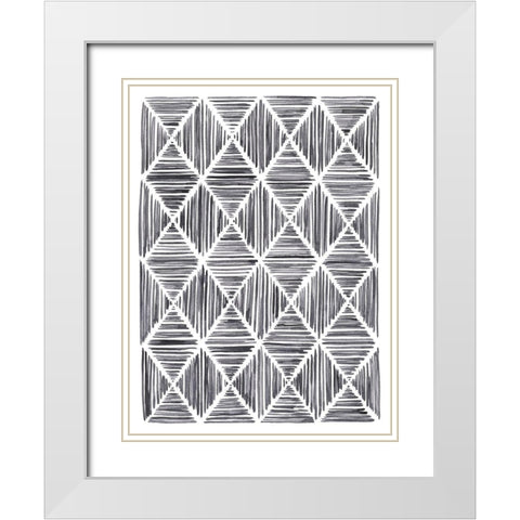 Vibrato IV White Modern Wood Framed Art Print with Double Matting by Lam, Vanna