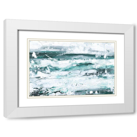 Misty Waves II White Modern Wood Framed Art Print with Double Matting by Harper, Ethan