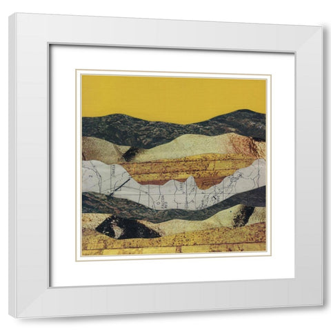 Mountain Series #5 White Modern Wood Framed Art Print with Double Matting by Rau, Lorelle