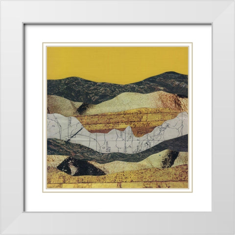 Mountain Series #5 White Modern Wood Framed Art Print with Double Matting by Rau, Lorelle