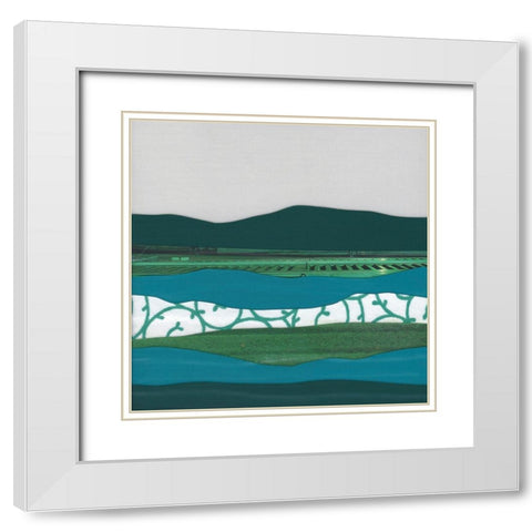 Mountain Series #95 White Modern Wood Framed Art Print with Double Matting by Rau, Lorelle