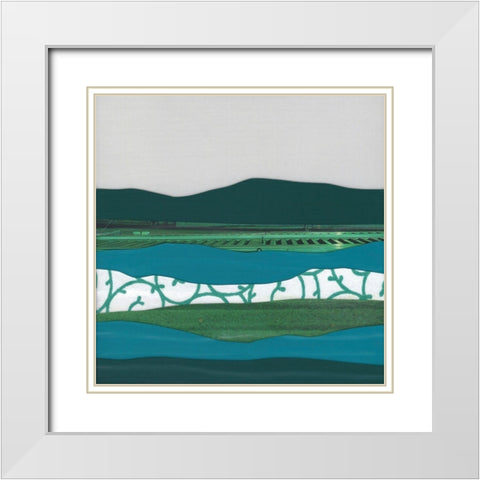 Mountain Series #95 White Modern Wood Framed Art Print with Double Matting by Rau, Lorelle