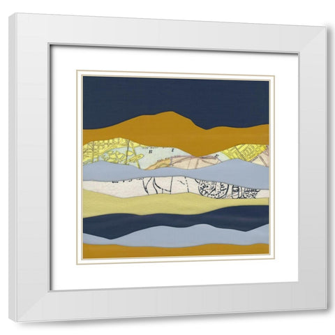 Mountain Series #99 White Modern Wood Framed Art Print with Double Matting by Rau, Lorelle