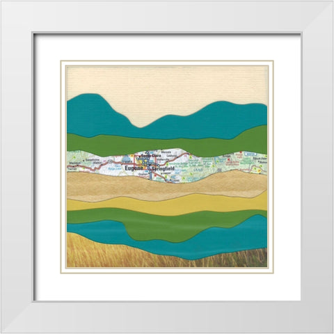 Mountain Series #150 White Modern Wood Framed Art Print with Double Matting by Rau, Lorelle