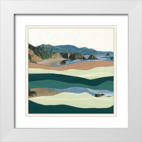 Mountain Series #160 White Modern Wood Framed Art Print with Double Matting by Rau, Lorelle