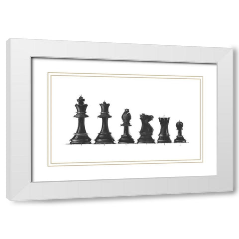 Starting Line Up I White Modern Wood Framed Art Print with Double Matting by Harper, Ethan