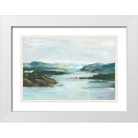 Misty Cove I White Modern Wood Framed Art Print with Double Matting by Harper, Ethan