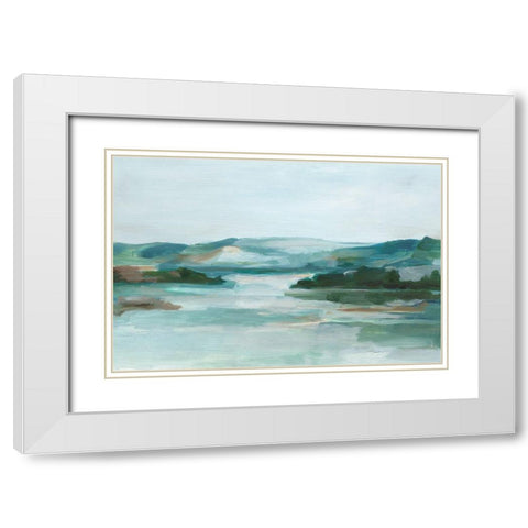 Misty Cove II White Modern Wood Framed Art Print with Double Matting by Harper, Ethan
