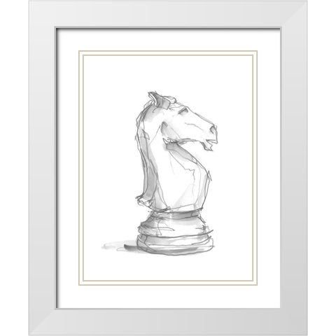 Chess Piece Study I White Modern Wood Framed Art Print with Double Matting by Harper, Ethan