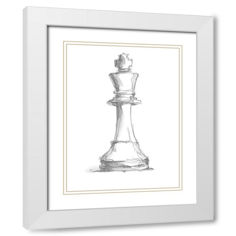 Chess Piece Study II White Modern Wood Framed Art Print with Double Matting by Harper, Ethan