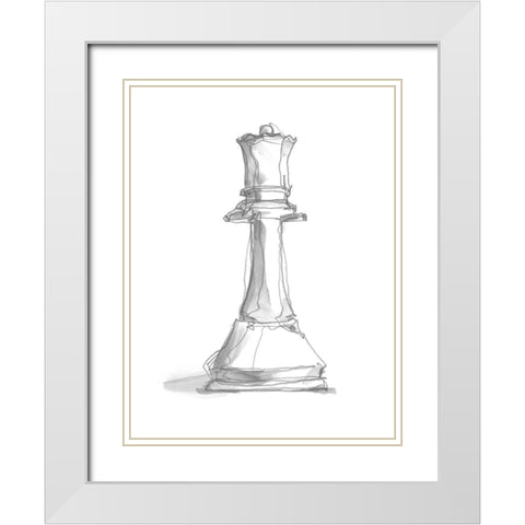 Chess Piece Study III White Modern Wood Framed Art Print with Double Matting by Harper, Ethan