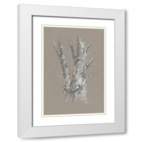 Chalk Birch Study I White Modern Wood Framed Art Print with Double Matting by Harper, Ethan