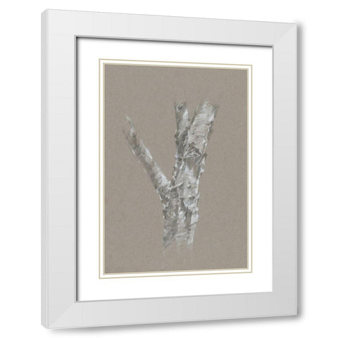 Chalk Birch Study II White Modern Wood Framed Art Print with Double Matting by Harper, Ethan