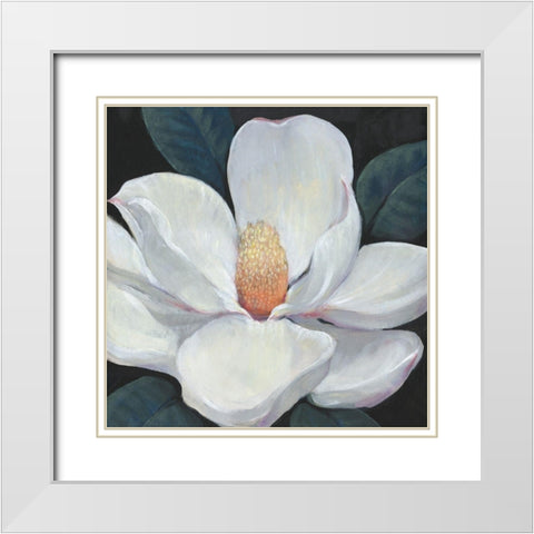 Blooming Magnolia I White Modern Wood Framed Art Print with Double Matting by OToole, Tim