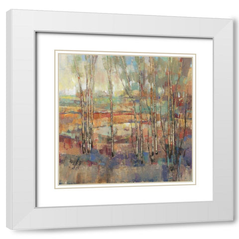 Kaleidoscopic Forest I White Modern Wood Framed Art Print with Double Matting by OToole, Tim