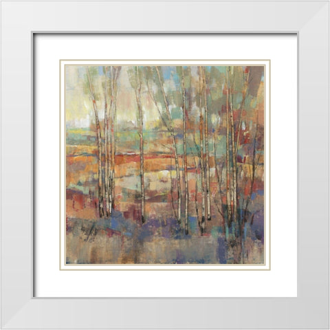 Kaleidoscopic Forest I White Modern Wood Framed Art Print with Double Matting by OToole, Tim