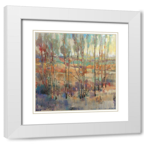 Kaleidoscopic Forest II White Modern Wood Framed Art Print with Double Matting by OToole, Tim