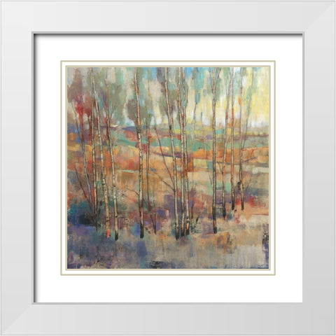 Kaleidoscopic Forest II White Modern Wood Framed Art Print with Double Matting by OToole, Tim