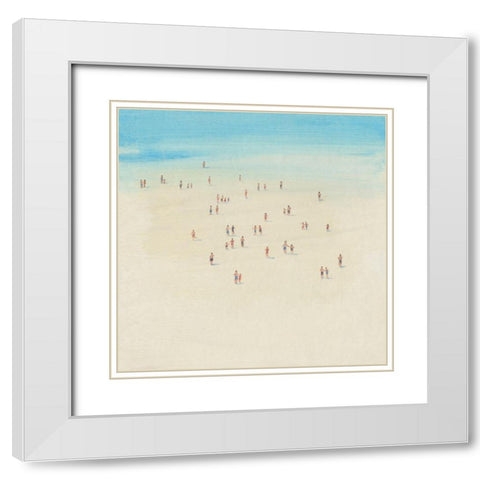 Beach Time I White Modern Wood Framed Art Print with Double Matting by OToole, Tim