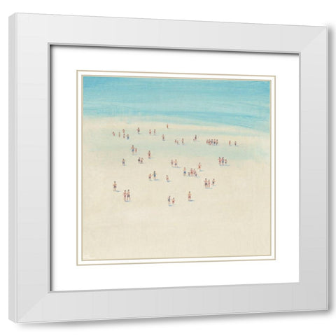 Beach Time II White Modern Wood Framed Art Print with Double Matting by OToole, Tim
